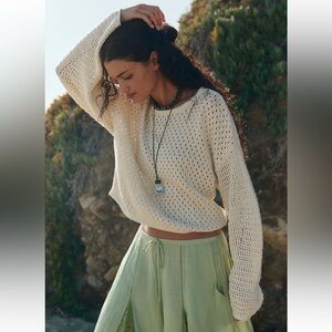 Brand New With Tags Free People Ivy Tie Back Pullover Knit Sweater Size Medium